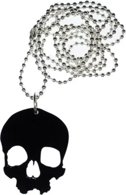 Produktbild von Totenkopf Kette Miniblings Acrylglas schwarz Schädel Skull Gothic Halloween 80cm