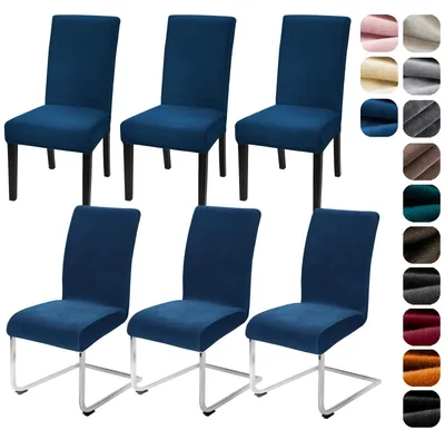 Produktbild von Elzusha – Set aus 6 Stretch-Samt-Sitzbezügen zum Schutz von Möbeln
