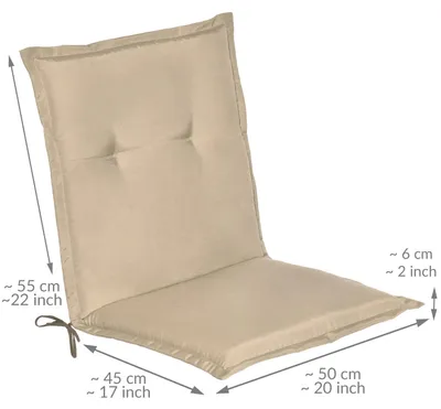 Produktbild von Beautissu Niedriglehner Auflage Gartenstuhl Loft NL, 100x50x6cm, Natur