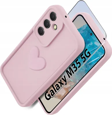 Obrázek produktu pro Pouzdro pro Samsung M35 5G silikonové MATOVÉ srdce + Ochranné sklo na displej 9H