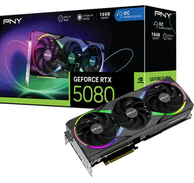 Immagine prodotto di PNY RTX5080 VERTO ARGB OC Triple Fan 16GB GDDR7 HDMI 3xDP