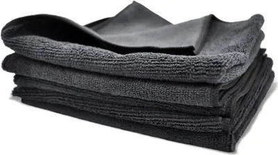 Produktbild von 5x Mikrofasertücher Reinigungstuch Putztuch Mikrofasertuch Putztücher schwarz 40x40cm