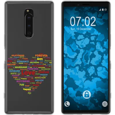 Produktbild von PhoneNatic Case kompatibel mit Sony Xperia 1 Silikon-Hülle pride Herz M5