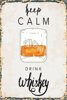 Produktbild von vianmo Holzschild 18x12 cm Alkohol Keep Calm Drink Whisky