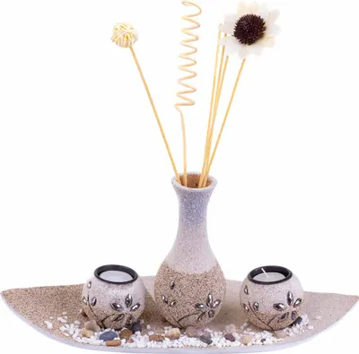 Produktbild von Home Collection Dekoratives Teelichthalter-Set inkl. Teelichter + Deko Natursteine