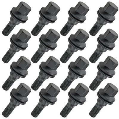 Obrázek produktu pro 16x černý šroub s plochým límcem, M12x1,25, délka závitu: 19 mm SW17, DACROMET