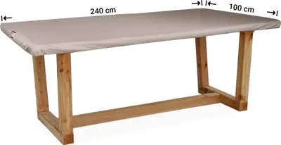 Produktbild von Raffles Covers Schutzhülle für eine rechteckige Tischplatte 240 x 100 cm | Atmungsaktiv | Wasserdicht | UV-beständig | Elastischer Kordelzug