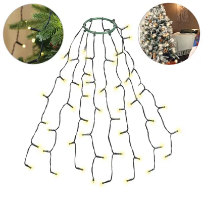 Zdjęcie produktu dla Salcar 8 x 0,6 m 48 lampek choinkowych LED Lampki choinkowe z pierścieniem 9 trybów świecenia Lampki choinkowe Dekoracja świąteczna