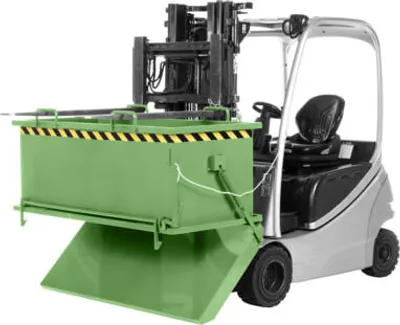 Produktbild von Klappbodenbehälter - 750 l Volumen - Traglast 1.250 kg - kranbar - resedagrün