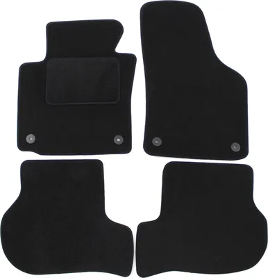 Image de Tapis De Sol Noir Velours Pour Seat Leon 2006-2012 4pcs, Ajustement précis, Base Antidérapante, Renforcée dans la Zone de la Pédale