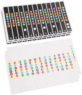 Produktbild von Gitarrenakkordsticker-Set - 6 Stück - transparent - für Akustik- und E-Gitarren