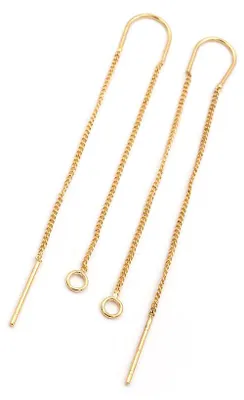 Produktbild von Vintageparts Ohrhänger mit Kette aus Messing mit 18K Goldbeschichtung 2 Stück
