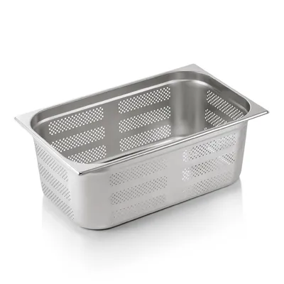 Produktbild von 12x GN Behälter 1/1 mit Bodenlochung, 20 mm, 2,5 L Edelstahl GN 72 ECO