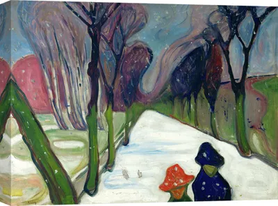 Produktbild von Kunstdruck auf Leinwand - Edvard Munch, Straße im Schnee – 70x50 cm