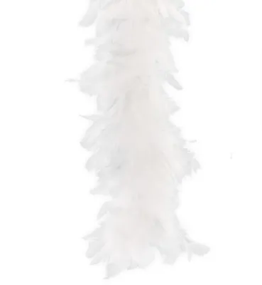 Produktbild von Federboa einfarbig, Länge ca. 1,80m, Federstola Federschal Kostüm Karneval 20er Jahre Charleston Burlesque kuschelig (Edel Weiß 60g)