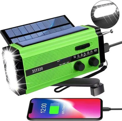 Immagine prodotto di Radio solare portatile AM/FM verde 5000 mAh per esterni