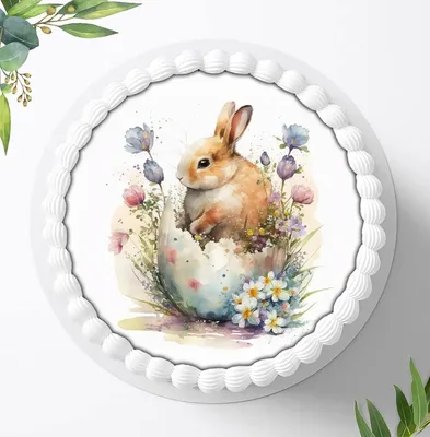 Produktbild von Für die Geburtstags Torte ein Tortenaufleger, Zuckerbild mit dem Motiv: Ostern, Essbares Foto für Torten, Fondant, Ø 20cm, 1352z