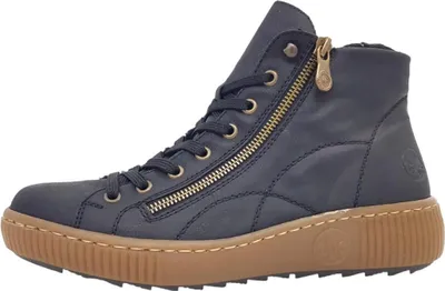 Immagine prodotto di Scarpe da donna Rieker, modello stringato, stivaletto, colore blu, ideali per il tempo libero