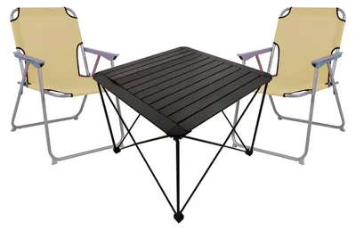 Produktbild von 3teiliges Campingmöbel Set Campingtisch Campingstuhl L70xB70xH56cm