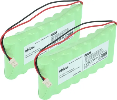 Produktbild von vhbw 2x Akku Ersatz für Visonic 100729, GP180AAH8BMX, 103-300672, GP130AAH6BMX, 0-9912-G für Alarmanlage, Alarmsystem (2000 mAh, 9,6 V, NiMH)