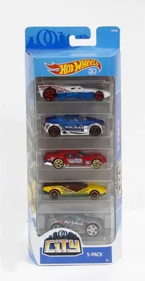 Produktbild von Hot Wheels 5er Pack, Miniaturautos im Maßstab 1:64, Zufälliges Modell, 400+ Modelle, 15 Themen, 3+ Jahre