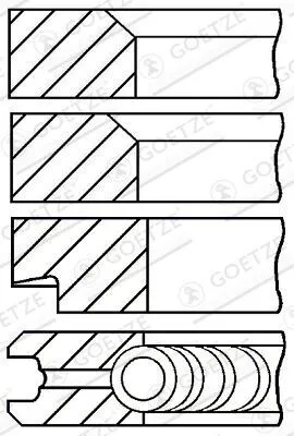 Produktbild von GOETZE ENGINE 08-361900-00 Kolbenringsatz Kolbenringe