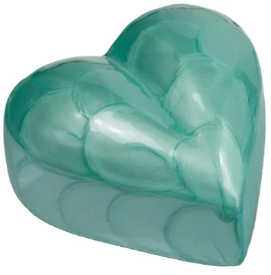Herz-Urne für Asche, grün, 3" (7,5 cm), Aluminium