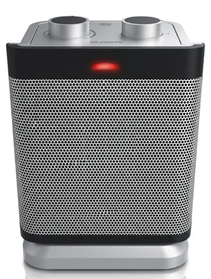 Zdjęcie produktu dla Grzejnik ceramiczny Brandson o mocy 1800 W z oscylacją, osiągający temperaturę 80 stopni, z 2 poziomami mocy, płynną regulacją temperatury, uchwytem do przenoszenia, wskaźnikiem zasilania, przenośne urządzenie grzewcze, kolor srebrny i czarny