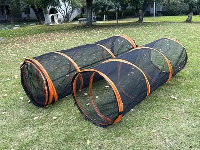 Produktbild von 2-in-1 Katzenzelt – Katzengehege – Katzentunnel – Faltbar – Tragbarer Katzentunnel – mit Kuppelzelt