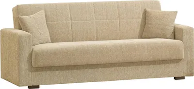 Produktbild von Schlafsofa Pinto, Lineares 3-Sitzer-Container-Schlafsofa, Wohnzimmersofa aus gepolstertem Stoff mit Klick-Klack-Öffnung, 212x80h87 cm, Blau