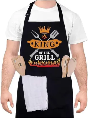 Produktbild von Grillschürze, Wasserdicht, 3 Taschen, Für BBQ, Persönlich