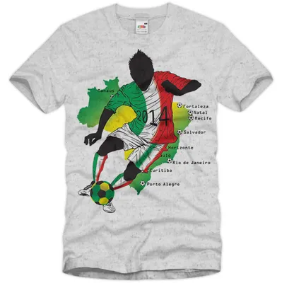 Produktbild von style3 WM Italien Brasilien Fußball T-Shirt für Herren in verschiedenen Farben S-3XL