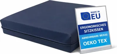 Obrázok produktu pre Pillows24 – Sedák 40x40x8 cm | Vysoká stolička pre dospelých, seniorov, invalidný vozík | Sedák Memory & HR-pena | Vodotesný poťah