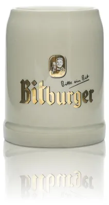 Produktbild von Bitburger Bier Glas 0,5l Krug Seidel Humpen Henkel Gläser Ton Gastro Steingut