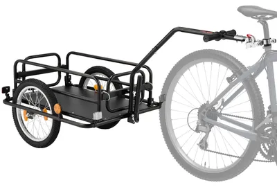 Zdjęcie produktu dla VEVOR Przyczepka rowerowa, przyczepka transportowa 2-w-1, wózek ręczny z hakiem, udźwig 40 kg, stal węglowa i tkanina Oxford 600D, z przednią osią, wyposażona w elementy odblaskowe, składana konstrukcja, przeznaczona do kół o średnicy 22-28 cali, przyczepka rowerowa do transportu