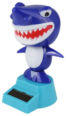 Produktbild von Armaturenbrett Wackelfigur Hai weiß blau Haifisch Raubtier Solarfigur