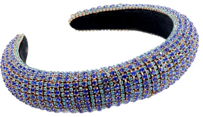 Produktbild von Strass-Haarreif mit Kristallen und Diamanten für Damen, modisch, handgefertigt, breite Haarreifen, perlenbesetztes Bling-Haarband, Haaraccessoires