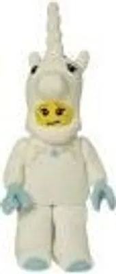 A white unicorn costume on a white background.