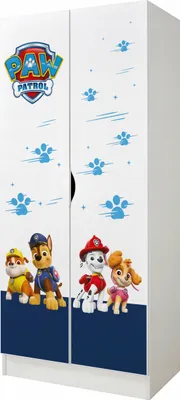 Produktbild von Kinderschrank 70cm breit mit Paw Patrol Charaktere Chase Rubble Marshall Skye Mehrzweckschrank für Kinderzimmer Schrank für Kinder 70cmx162cmx43cm