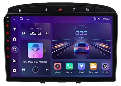Immagine prodotto di CarPlay, touchscreen, lettore multimediale, compatibile con Peugeot 308 / 308 SW Mk1 (T7) / RCZ / 408 dal 2007 al 2015, ventola di raffreddamento integrata, navigazione GPS Android, modello V1 Pro (2GB-64GB) - A