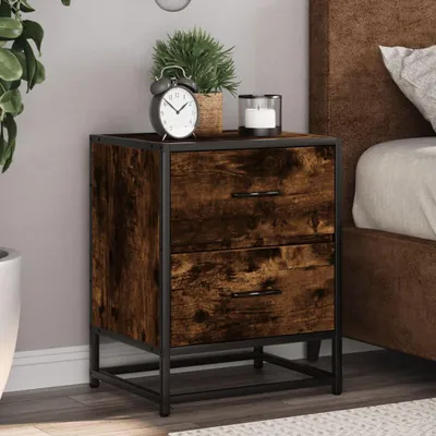 Zdjęcie produktu dla vidaXL Stolik nocny dąb wędzony 40x31x50 cm materiał drewnopochodny