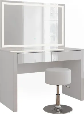 Produktbild von Schminktisch Vicco Annabelle Weiß Hochglanz/Weiß 110 cm mit LED-Spiegel und Hocker, Model 55041