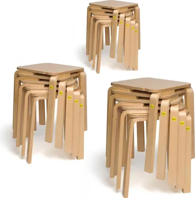 Produktbild von 15x Erzi Hocker 45 aus Formholz stapelbar