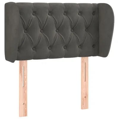 Produktbild von Möbel Kopfteil mit Ohren Dunkelgrau 83x23x78/88 cm Samt - Kopfteile CLORIS9720225