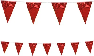 Produktbild von XL Wimpel Girlande aus Folie in Rot Metallic - 10 Meter