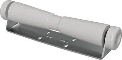 Immagine prodotto di Rullo per chiglia in poliuretano con supporto B incl. tappi di chiusura rimorchio per barca zincato SUPROD, 400 mm (+ EC), grigio