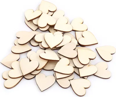 Produktbild von Liebe Herzform Holzverzierung für Hochzeiten Plaques Ornament (30 mm 50ks)