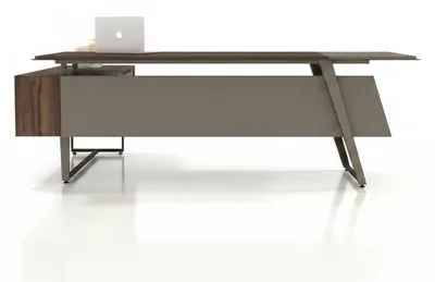 Immagine prodotto di Scrivania moderna, color marrone, ampia superficie di lavoro, design da ufficio