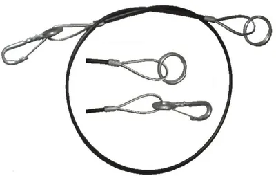 Produktbild von 2x Abreißseil Sicherungsseil PKW-Anhänger 1000mm Ring Karabinerhaken