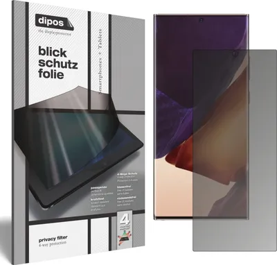 Product packaging for a screen protector, with a demonstration of the product on a phone.